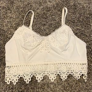 White Lacey Crop Top